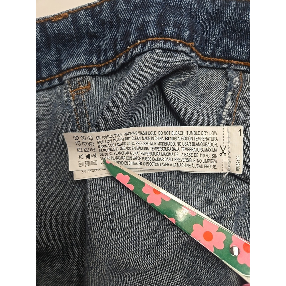 Life in Progress M Denim A-Line Mini Skirt Button Front Blue Cotton Casual - Picture 6 of 7